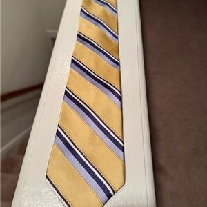 Tommy Hilfiger Yellow and Blue Striped Tie